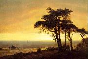 The Sunset at Monterey Bay the California Coast Albert Bierstadt